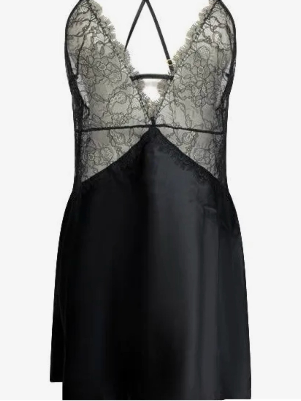 Victoria's Secret Black  Lace plunge slip. Size S/P